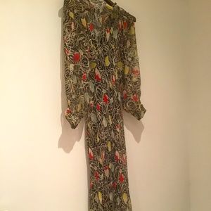 Sheer chiffon  maxi dress with full length black slip.